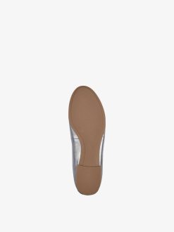 Tamaris Ballerine En Cuir - Argent | Ballerines