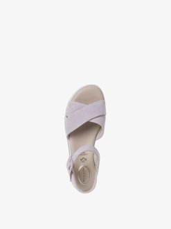 Tamaris Sandale En Cuir - Violet | Des Sandales