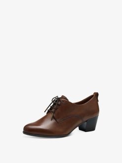 Tamaris Trotteur En Cuir - Marron | Chaussures Basses Et Pantoufles