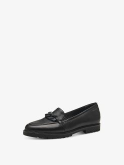 Tamaris Babouche En Cuir - Noir | Chaussures Basses Et Pantoufles