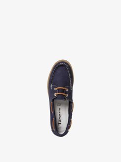 Tamaris Mocassin En Cuir - Bleu | Chaussures Basses Et Pantoufles