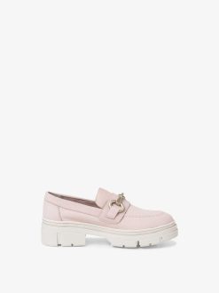 Tamaris Babouche En Cuir - Rose | Chaussures Basses Et Pantoufles