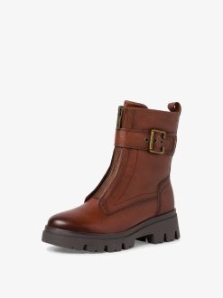 Tamaris Bottine En Cuir - Marron | Bottines