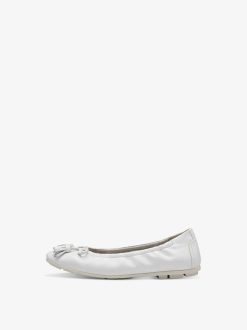 Tamaris Ballerine En Cuir - Blanc | Ballerines