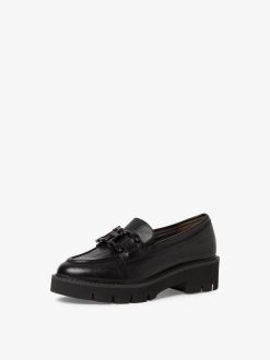 Tamaris Babouche En Cuir - Noir | Chaussures Basses Et Pantoufles