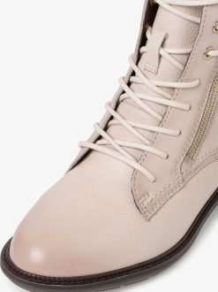 Tamaris Bottine En Cuir - Beige | Bottines