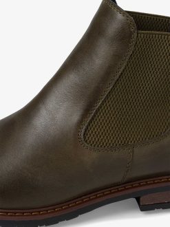 Tamaris Bottine Chelsea En Cuir - Vert | Bottines