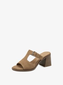 Tamaris Mule En Cuir - Marron | Mules