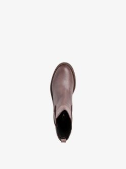 Tamaris Bottine Chelsea En Cuir - Marron | Bottines