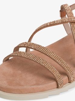 Tamaris Sandale En Cuir - Metallise | Des Sandales