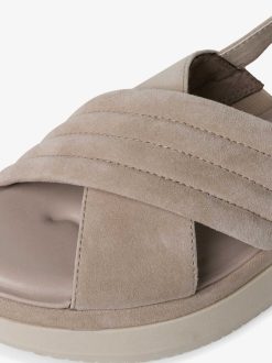 Tamaris Sandale A Talon En Cuir - Beige | Des Sandales