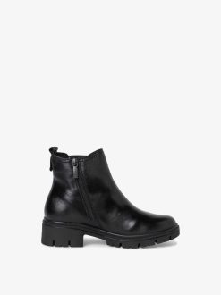 Tamaris Bottine Chelsea En Cuir - Noir | Bottines