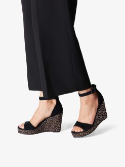 Tamaris Sandale A Talon En Cuir - Noir | Des Sandales