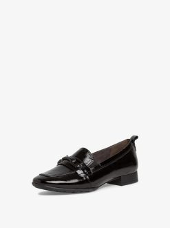 Tamaris Babouche En Cuir - Noir | Chaussures Basses Et Pantoufles