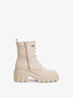 Tamaris Bottine En Cuir - Beige | Bottines