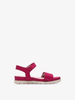 Tamaris Sandale A Talon En Cuir - Rose | Des Sandales