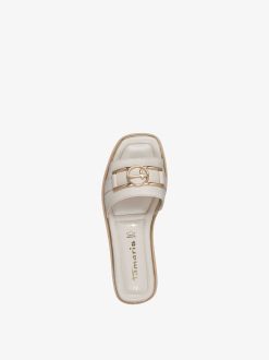 Tamaris Mule En Cuir - Beige | Mules