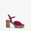 Tamaris Sandale A Talon En Cuir - Rose | Des Sandales