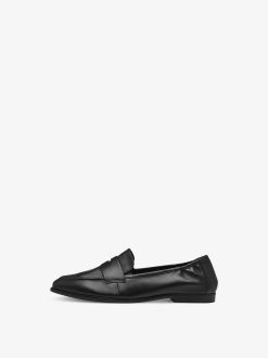 Tamaris Babouche En Cuir - Noir | Chaussures Basses Et Pantoufles