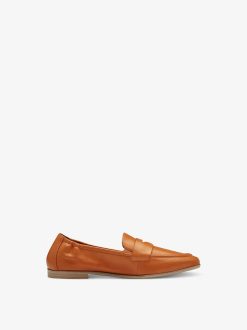 Tamaris Babouche En Cuir - Orange | Chaussures Basses Et Pantoufles