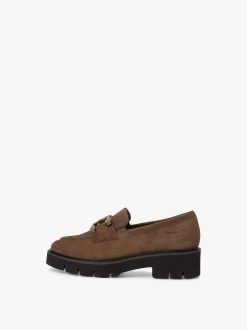 Tamaris Babouche En Cuir - Marron | Chaussures Basses Et Pantoufles