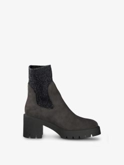 Tamaris Bottine Chelsea En Cuir - Gris | Bottines