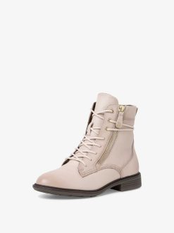 Tamaris Bottine En Cuir - Beige | Bottines