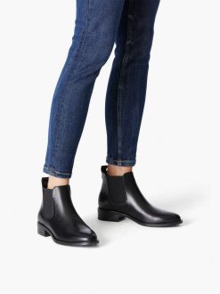 Tamaris Bottine Chelsea En Cuir - Noir | Bottines