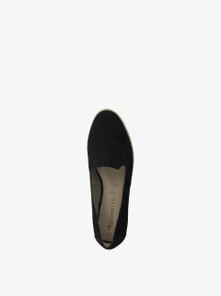 Tamaris Babouche En Cuir - Noir | Chaussures Basses Et Pantoufles