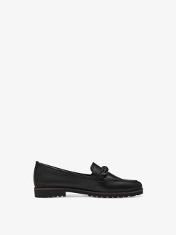 Tamaris Babouche En Cuir - Noir | Chaussures Basses Et Pantoufles