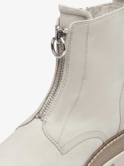 Tamaris Bottine En Cuir - Beige | Bottines