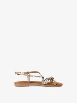 Tamaris Sandale En Cuir - Beige | Des Sandales