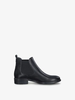 Tamaris Bottine Chelsea En Cuir - Noir | Bottines