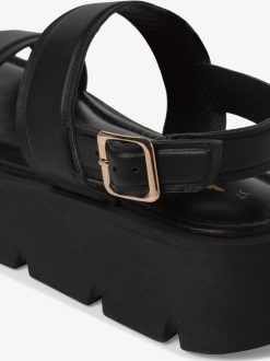 Tamaris Sandale En Cuir - Noir | Des Sandales