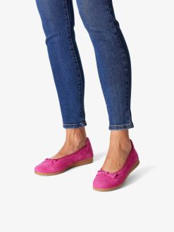 Tamaris Ballerine En Cuir - Rose | Ballerines