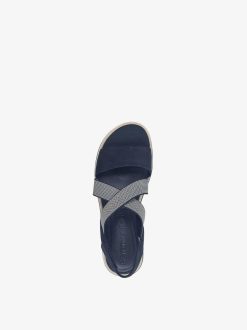 Tamaris Sandale En Cuir - Bleu | Des Sandales