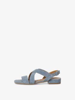 Tamaris Sandale En Cuir - Bleu | Des Sandales