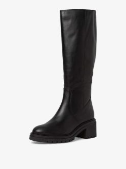 Tamaris Bottes En Cuir - Noir | Bottes