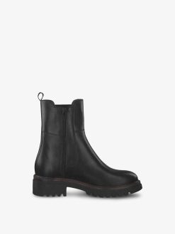 Tamaris Bottine Chelsea En Cuir - Noir | Bottines