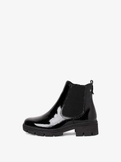 Tamaris Bottine Chelsea En Cuir - Noir | Bottines