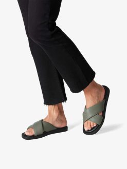 Tamaris Mule En Cuir - Vert | Mules