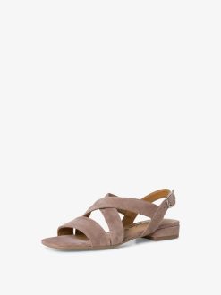 Tamaris Sandale En Cuir - Beige | Des Sandales