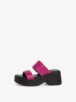 Tamaris Mule En Cuir - Rose | Mules