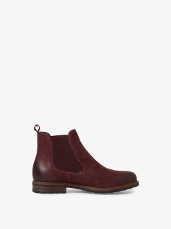 Tamaris Bottine Chelsea En Cuir - Rouge | Bottines