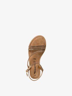 Tamaris Sandale En Cuir - Or | Des Sandales