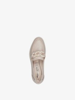 Tamaris Babouche En Cuir - Beige | Chaussures Basses Et Pantoufles