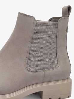 Tamaris Bottine Chelsea En Cuir - Beige | Bottines