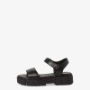 Tamaris Sandale A Talon En Cuir - Noir | Des Sandales