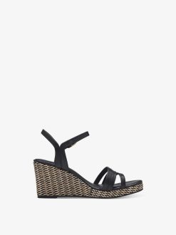 Tamaris Sandale A Talon En Cuir - Noir | Des Sandales