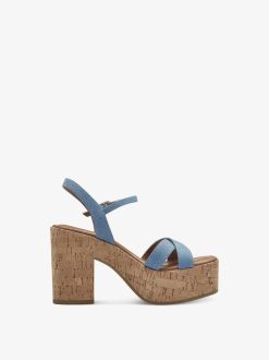 Tamaris Sandale A Talon - Bleu | Des Sandales